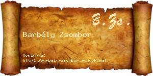 Barbély Zsombor névjegykártya
