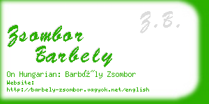 zsombor barbely business card